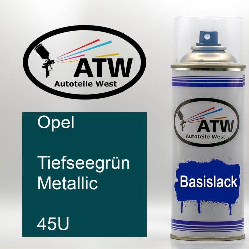 Opel, Tiefseegrün Metallic, 45U: 400ml Sprühdose, von ATW Autoteile West.